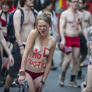 Bikini Nude Protestors In Spain Scenes